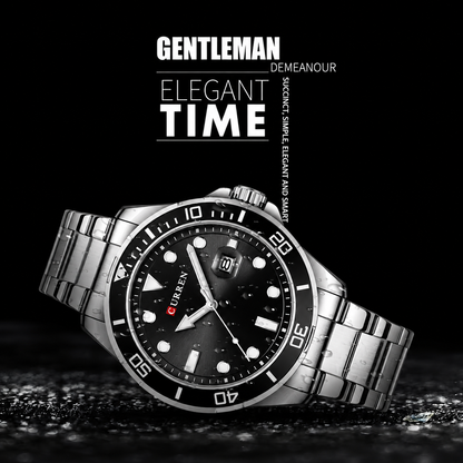 Curren 8388 watch black dial elegant